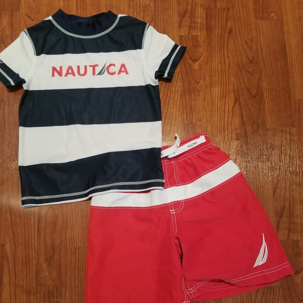 Boys Rashguard and Swim trunks size 5/6